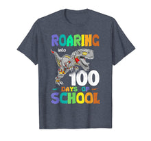Load image into Gallery viewer, Dinosaur T-Rex Roaring Into 100 Days Of School Shirt-749711