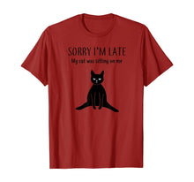Load image into Gallery viewer, Funny shirts V-neck Tank top Hoodie sweatshirt usa uk au ca gifts for Funny Black Cat Shirt: Sorry I'm Late Cat Lover Gift T-Shirt 791821