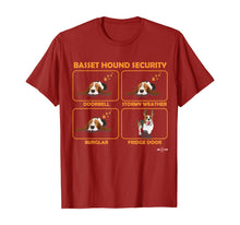 Load image into Gallery viewer, Funny Basset Hound T-shirt | Basset Hound Security 463730