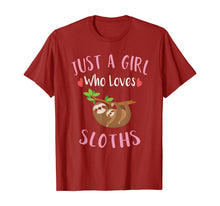 Load image into Gallery viewer, Funny shirts V-neck Tank top Hoodie sweatshirt usa uk au ca gifts for Cute Sloth Graphic T-Shirt Gift Just a Girl Who Loves Sloths T-Shirt 51542