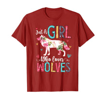 Load image into Gallery viewer, Wolf Gift Girls Just A Girl Who Loves Wolves Funny Wolf T-Shirt-128752