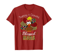 Load image into Gallery viewer, Thankful Grateful Blessed Nana Leopard Turkey Thanksgiving T-Shirt