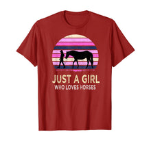 Load image into Gallery viewer, Funny shirts V-neck Tank top Hoodie sweatshirt usa uk au ca gifts for Just a Girl Who Loves Horses - Riding Retro sunset Gifts T-Shirt 669955