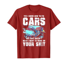 Load image into Gallery viewer, Funny shirts V-neck Tank top Hoodie sweatshirt usa uk au ca gifts for Yes I know How To Fix Cars Funny Mechanic T-Shirt 184766