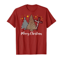 Load image into Gallery viewer, Funny shirts V-neck Tank top Hoodie sweatshirt usa uk au ca gifts for Plaid Xmas Tree Christian Cross Jesus Merry Christmas T-Shirt 794336