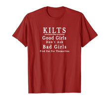 Load image into Gallery viewer, Funny shirts V-neck Tank top Hoodie sweatshirt usa uk au ca gifts for Funny Irish Or Scottish Kilts t Shirt Good Girls Don't Ask 2737043