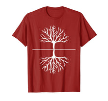 Load image into Gallery viewer, Tree and Roots T Shirt - Camping Outdoors Nature Reflection