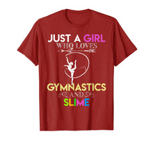 Load image into Gallery viewer, Funny shirts V-neck Tank top Hoodie sweatshirt usa uk au ca gifts for Cute Just A Girl Who Loves Gymnastics and Slime Gift T-shirt 1281952