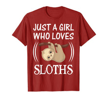 Load image into Gallery viewer, Funny shirts V-neck Tank top Hoodie sweatshirt usa uk au ca gifts for Just a Girl Who Loves Sloths - Lazy Sloth Lover T-Shirt Gift 3542689