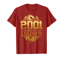 Load image into Gallery viewer, Funny shirts V-neck Tank top Hoodie sweatshirt usa uk au ca gifts for 2001 The Birth Of Legends Gift For 18 Yrs Years Old 18th 2941256