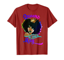 Load image into Gallery viewer, Queens Are Born In May Birthday T-Shirt Black Women Gifts