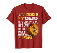 Load image into Gallery viewer, Funny shirts V-neck Tank top Hoodie sweatshirt usa uk au ca gifts for My God's Not Dead Lion Christian Christ Cross Faith T-Shirt 1019269