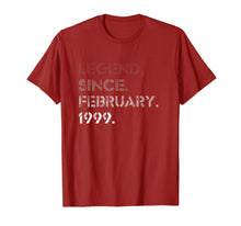 Load image into Gallery viewer, Legend February 1999 21 Years Old 21st Birthday Gifts T-Shirt-1206262