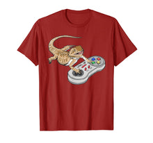 Load image into Gallery viewer, Bearded Dragon Playing Video Game Reptiles Pagona Gamers T-Shirt-81726