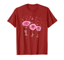 Load image into Gallery viewer, Faith Hope Love : Pink Daisy Flower Breast Cancer Awareness T-Shirt 101439