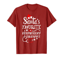 Load image into Gallery viewer, Santa's Favorite Respiratory Therapist Christmas Crew T-Shirt