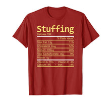 Load image into Gallery viewer, Stuffing Nutrition Facts Thanksgiving Costume Christmas T-Shirt