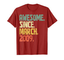 Load image into Gallery viewer, 11 years old Gifts Shirt Awesome Since March 2009 T-Shirt336366