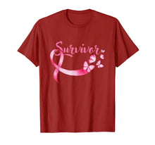 Load image into Gallery viewer, Breast Cancer Awareness Pink Butterflies Ribbon Survivor TShirt776736