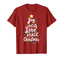 Load image into Gallery viewer, Funny shirts V-neck Tank top Hoodie sweatshirt usa uk au ca gifts for Joy Hope Love Peace Christmas Tree Red Buffalo Plaid Xmas T-Shirt 365122