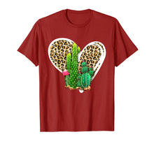 Load image into Gallery viewer, Leopard Heart Cactus Valentine's Day Gifts For Women TShirt652585