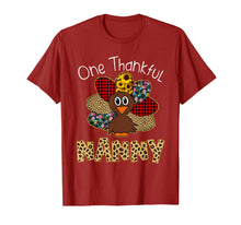 Load image into Gallery viewer, One Thankful Nanny Turkey Thanksgiving gift T-Shirt