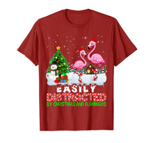 Load image into Gallery viewer, Funny shirts V-neck Tank top Hoodie sweatshirt usa uk au ca gifts for Easily Distracted By Christmas And Flamingos Hat In Snow T-Shirt 261406