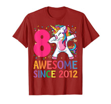 Load image into Gallery viewer, 8 Years Old 8th Birthday Unicorn Dabbing Shirt Girl Party T-Shirt-71597