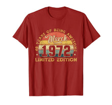 Load image into Gallery viewer, Vintage March 1972 Outfit 48th Birthday Gift 48 Years Old T-Shirt-2011241