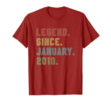 Load image into Gallery viewer, Legend Since January 2010 10th Birthday 10 Years Old Gifts T-Shirt-3194170