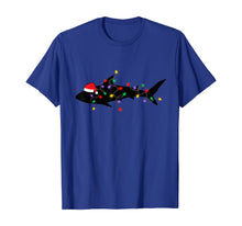 Load image into Gallery viewer, Shark Christmas Lights Santa Hat Pajamas Xmas Gifts Family T-Shirt