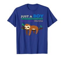 Load image into Gallery viewer, Funny shirts V-neck Tank top Hoodie sweatshirt usa uk au ca gifts for Funny Sloth Gift Shirt Just A Boy Who Loves Sloths Boys Tee 3371092