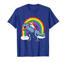 Load image into Gallery viewer, Unicorn Riding T Rex Dinosaur T Shirt Unicorns Rainbow Gifts