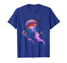 Load image into Gallery viewer, Funny shirts V-neck Tank top Hoodie sweatshirt usa uk au ca gifts for Jellyfish t-shirt beautiful jelly fish with scuba diver 688297