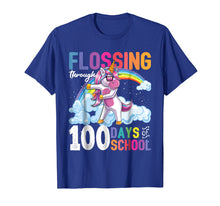 Load image into Gallery viewer, Funny shirts V-neck Tank top Hoodie sweatshirt usa uk au ca gifts for Flossing through 100 Days of School Flossing Unicorn Shirt 1481792