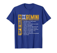 Load image into Gallery viewer, Top 10 Rules Of Gemini Birthday Gifts T-Shirt
