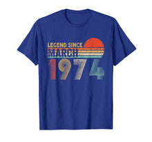 Load image into Gallery viewer, 46th Birthday Gift 46 Years Old Legend Since March 1974 TShirt1013468