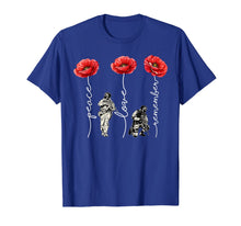 Load image into Gallery viewer, Peace Love Remember Poppy Flower Veteran Day T-Shirt