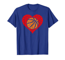 Load image into Gallery viewer, Sports Basketball Ball Red Love Shaped Heart Valentines Day T-Shirt-2174586