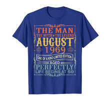Load image into Gallery viewer, 1969 Man Myth Legend August 50th Bday Gifts 50 yrs old T-Shirt 250943