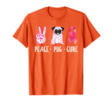 Load image into Gallery viewer, Peace Cure Pug Breast Cancer Awareness Gifts T-Shirt