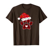 Load image into Gallery viewer, Funny shirts V-neck Tank top Hoodie sweatshirt usa uk au ca gifts for Buffalo Plaid Christmas Paw Dog with Santa hat & Lights Gift T-Shirt 1152404