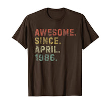 Load image into Gallery viewer, Awesome Since April 1986 34th Birthday Gifts 34 Years Old TShirt339540