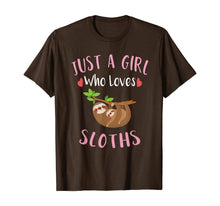Load image into Gallery viewer, Funny shirts V-neck Tank top Hoodie sweatshirt usa uk au ca gifts for Cute Sloth Graphic T-Shirt Gift Just a Girl Who Loves Sloths T-Shirt 51542