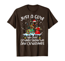 Load image into Gallery viewer, Funny shirts V-neck Tank top Hoodie sweatshirt usa uk au ca gifts for Just A Girl Who Loves German Shepherds And Christmas T-Shirt 1068368