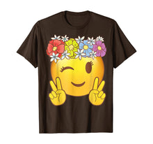 Load image into Gallery viewer, Hippie Flower Power Crown Peace Smiley Emoji Shirt for Girls 121549