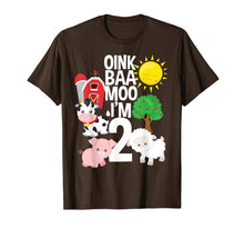 Load image into Gallery viewer, Oink Baa Moo I'm 2 Farm Theme Birthday Gift 2 Yrs Old Shirt