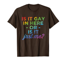 Load image into Gallery viewer, Is It Gay In Here Or Is It Just Me Funny Gay Pride Tshirt