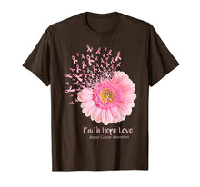 Load image into Gallery viewer, Faith Hope Love Breast Cancer Awareness Flower Pink T-Shirt 84343