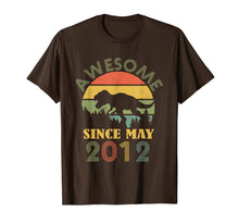 Load image into Gallery viewer, Awesome Since May 2012- Gifts 7th Birthday Dinosaur T-Shirt